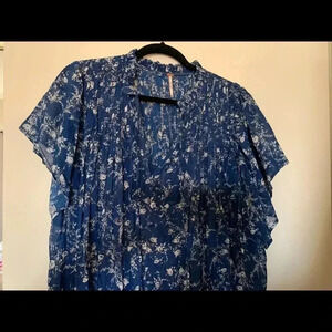 Free People Flutter Sleeve Top with Lace Bottom